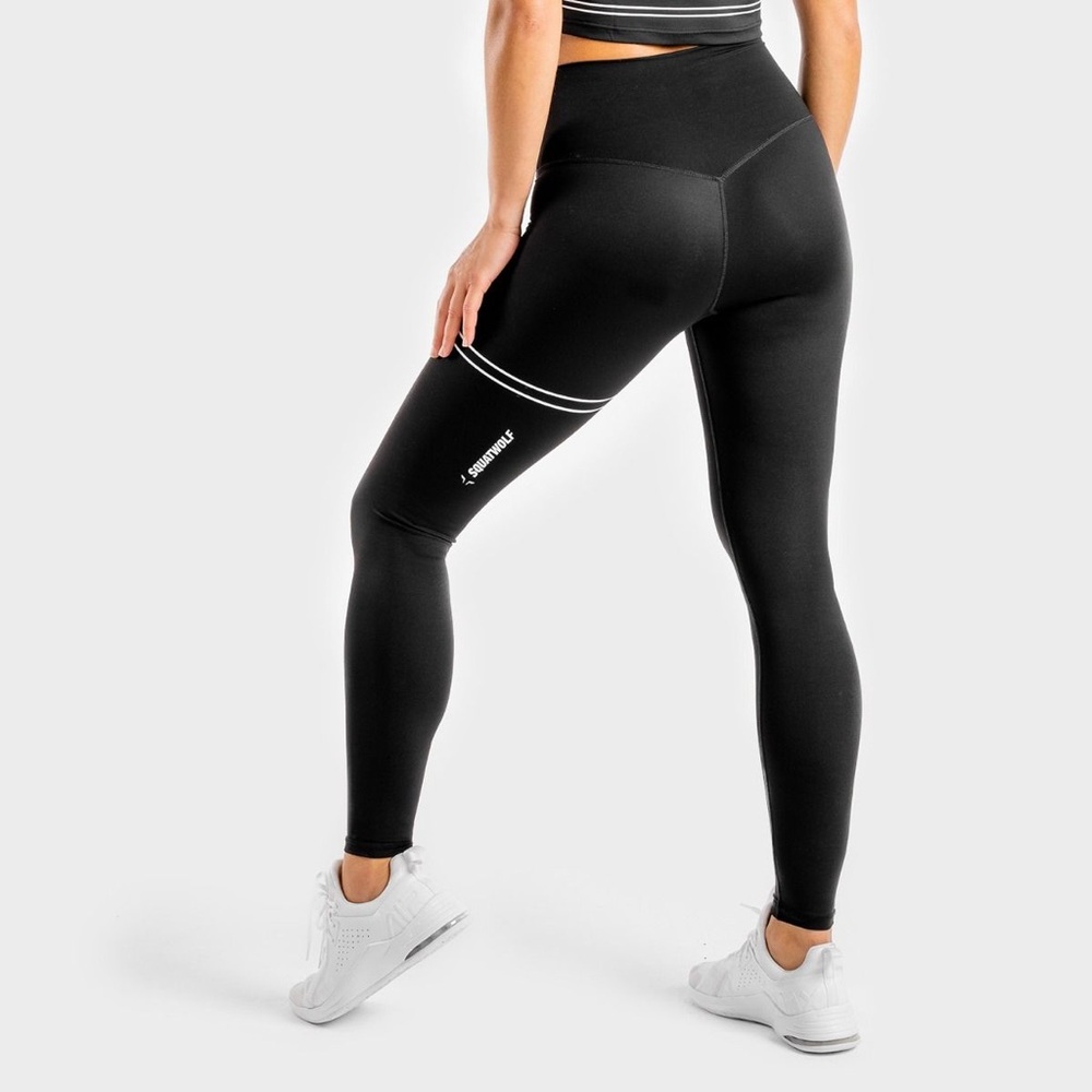 Squat Wolf High Waisted Leggings Women’s Small Black Athletic Workout